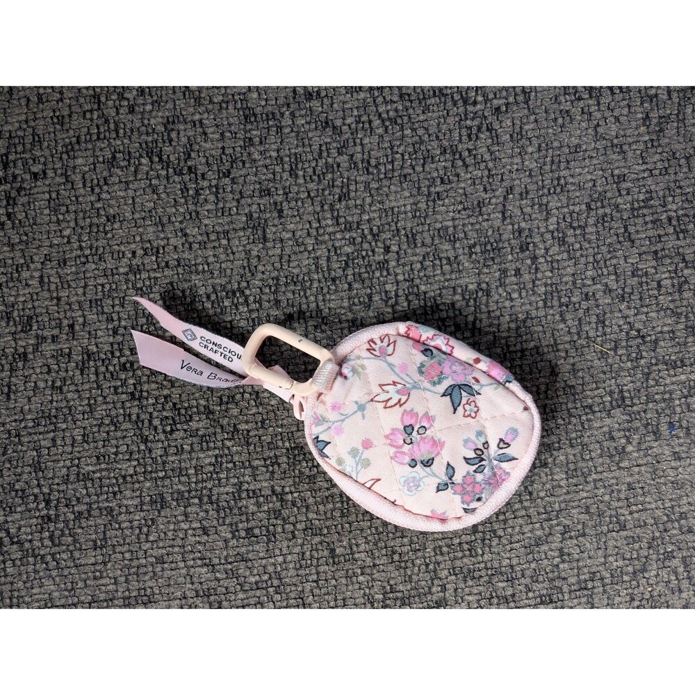 Vera Bradley Pink Floral Multi Color AirPod Holder Keychain Case Accessory - Picture 3 of 7